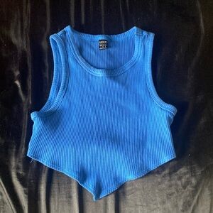 blue shein crop top